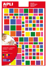 Gommettes repositionnables carrées - 6 couleurs