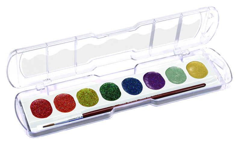 Set de 8 pastilles gouache couleurs glitter