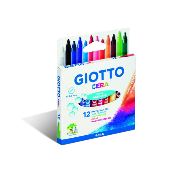 Giotto Lot De 144 Crayons De Cire Super Lavables – Couleurs Vives, Idéal école Et Goûters
