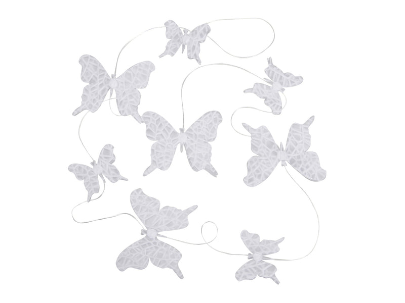 Guirlande de 8 ou 12 papillons blancs