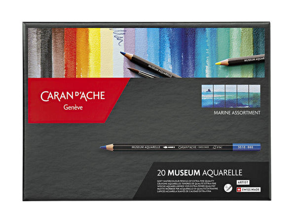Crayon aquarellable Museum boîte de 20 marine