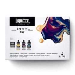 Set Liquitex INK couleurs profondes 3 x 30 ml + 1 medium de lissage 118 ml