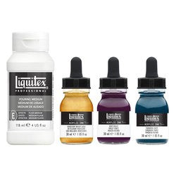 Set Liquitex INK couleurs profondes 3 x 30 ml + 1 medium de lissage 118 ml