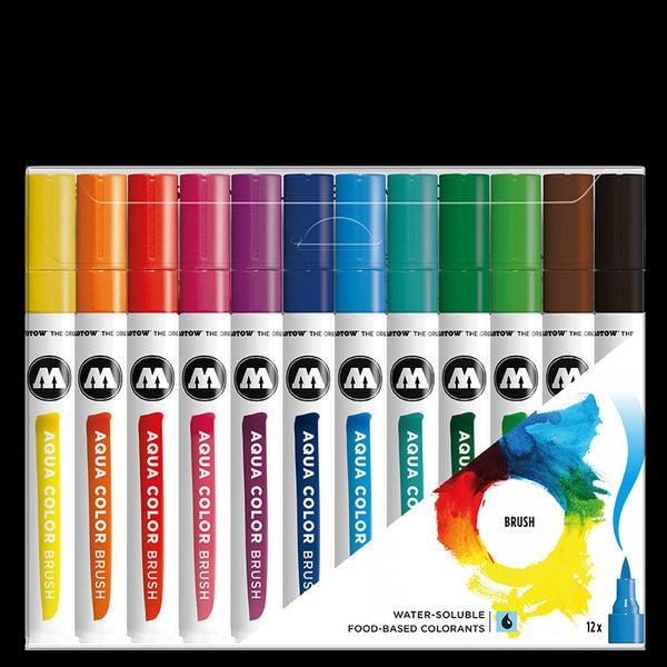Pochette de 12 Marqueurs Aqua Color brush set 1