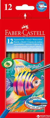 Boite de 12 crayons Aquarellables + Pinceau