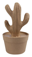 Papier maché déco cactus 9.5 x 9.5 x 18.5 cm