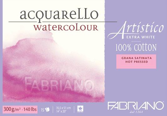 Bloc papier Aquarelle Artistico blanc naturel collé 4 côtés - 4 formats - 300g/m²