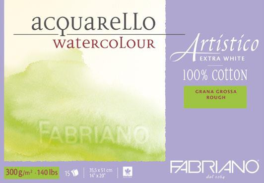 Bloc papier Aquarelle Artistico blanc naturel collé 4 côtés - 4 formats - 300g/m²