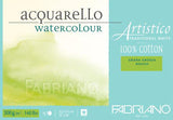 Bloc papier Aquarelle Artistico blanc traditionnel collé 4 côtés - 4 formats - 300g/m²