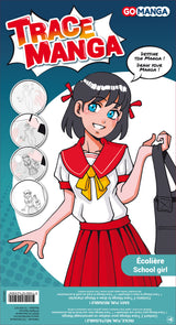 Pochoir Go Manga écolière