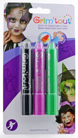 Lot de 3 sicks de maquillage "Sorcière"