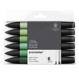 Marqueur Promarker set 6 tons vert assortis