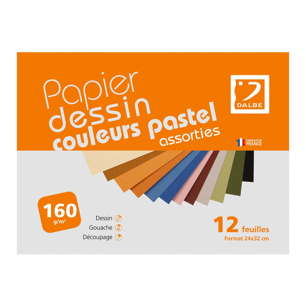 Pochette papier DB couleurs pastel assorties