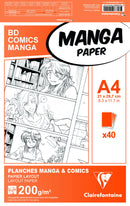 Bloc Planches papier Manga paper 40 feuilles