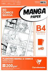 Bloc Planches papier Manga paper 40 feuilles