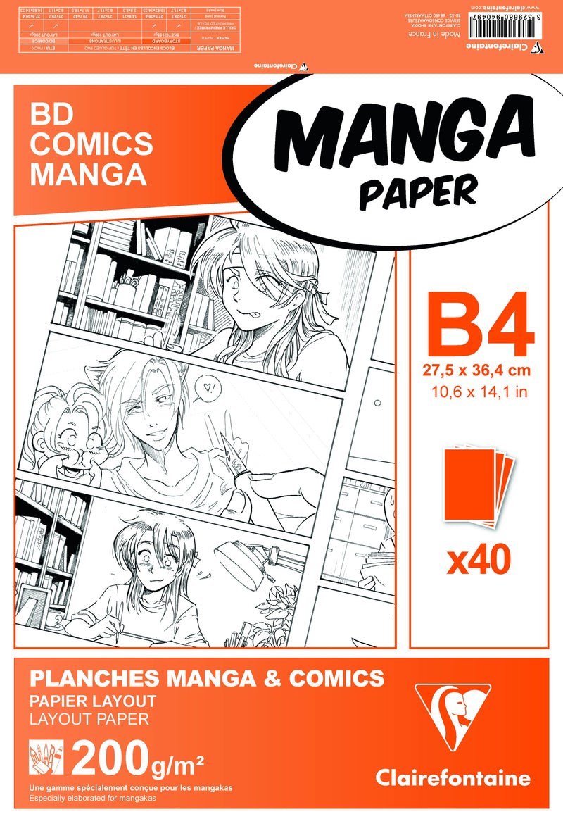 Bloc Planches papier Manga paper 40 feuilles