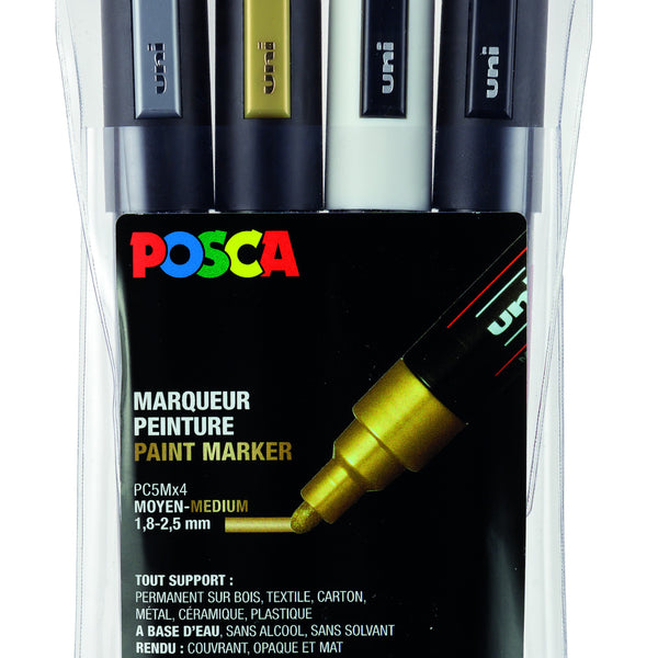 Uni Posca PC-5M Marqueur peinture Pointe conique 2,5 mm - Pochette