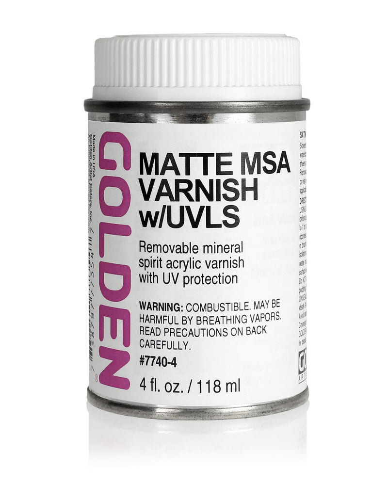Golden vernis à solvant minéral avec filtre UV (MSA mat) 119/237 ml