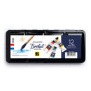 Boîte métal 12 tubes Peinture aquarelle extra-fine Bréhat 10 ml