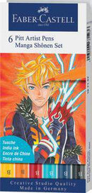 Pochette de 6 Feutres Pitt Artist Pen MANGA SHÔNEN
