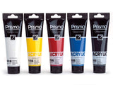 Set de 5 tubes de 120ml de peinture acrylique fine Prismo pour artistes