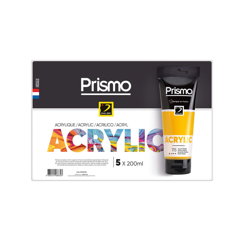 Set de 5 couleurs Acrylique Fine Prismo 200 ml