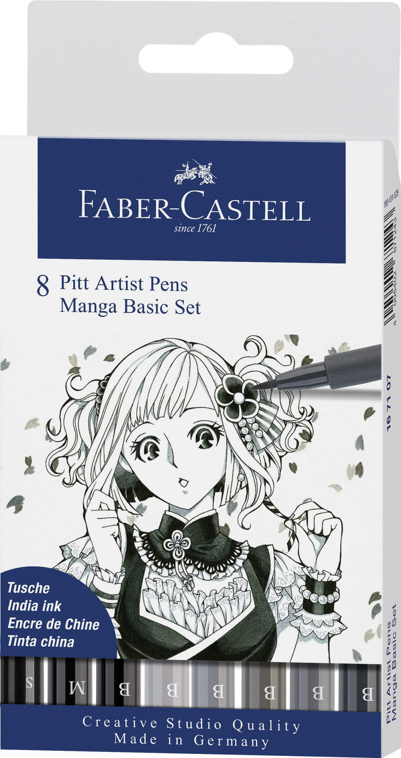 Pochette de 8 feutres Pitt artist Pen manga