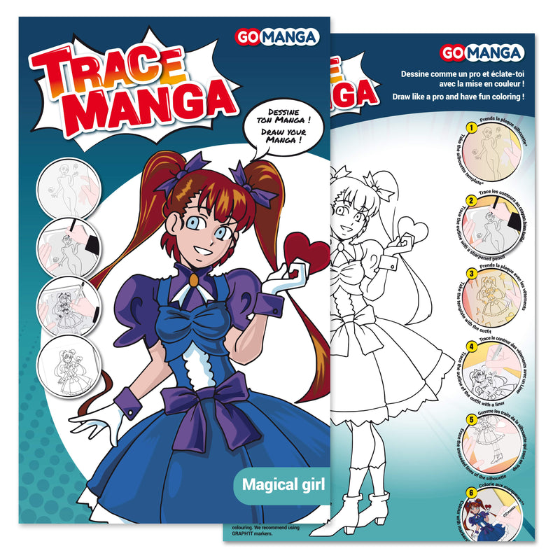 Pochoir Go Manga Magical girl