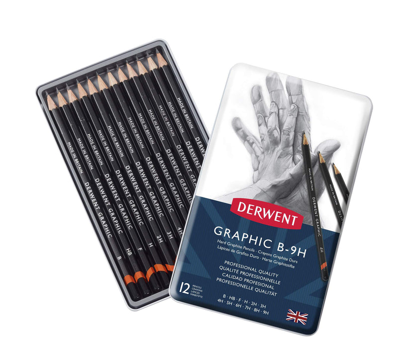 Crayons Graphic, boîte métal de 12 crayons graphite durs
