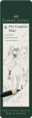 Set metal de 6 Crayons Pitt Graphite Matt