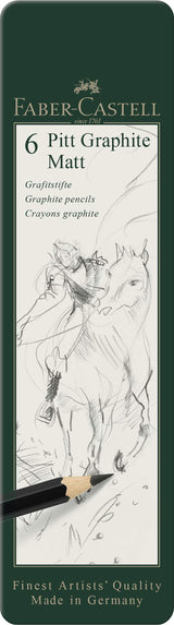 Set metal de 6 Crayons Pitt Graphite Matt
