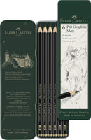 Set metal de 6 Crayons Pitt Graphite Matt