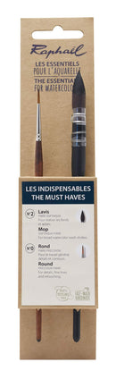 Pochette de 2 pinceaux Aquarelle "Les indispensables "