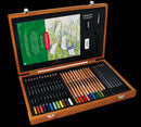 Coffret dessin bois Academy 30 pièces + accessoires