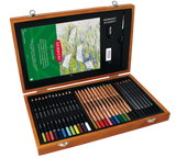 Coffret dessin bois Academy 30 pièces + accessoires