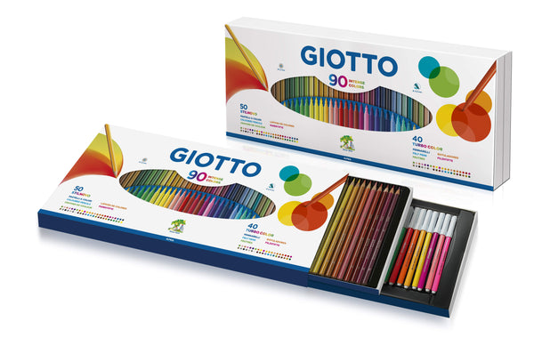 Boîte de 50 crayons de couleurs + 40 feutres