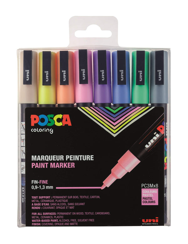 Pochette de 8 marqueurs pastel POSCA