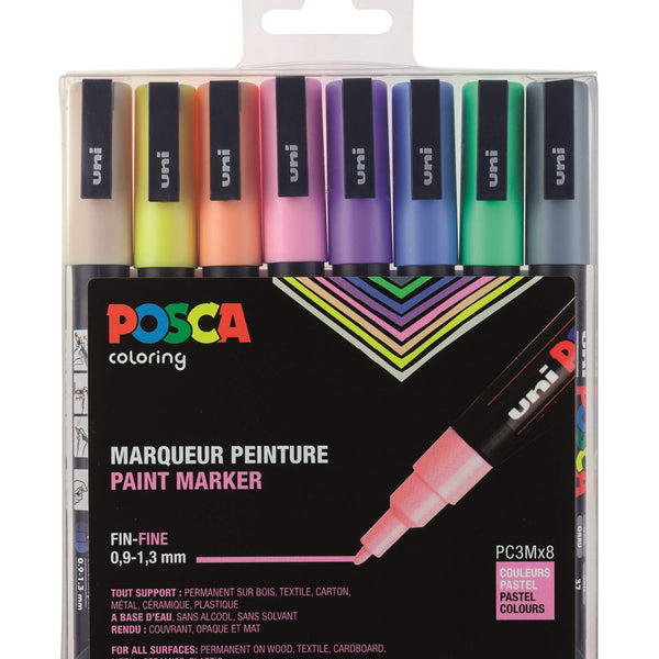 Pochette de 8 marqueurs pastel POSCA