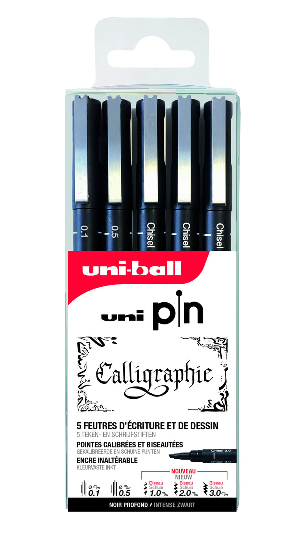 Pochette de 5 feutres Uni Pin Calligraphie