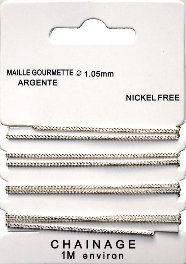 Chainage maille "gourmette" argent/or clair