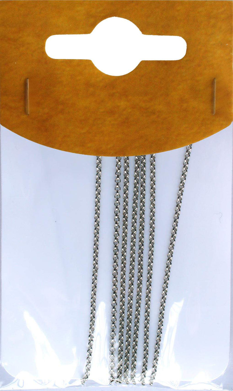 Chainage maille moyenne et fine longueur 1.5m imitation rhodium/dorée