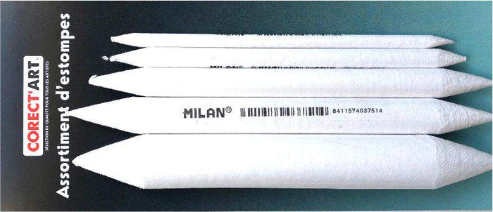 5 Estompes MILAN – Diamètres 4,6 à 18 Mm – Pour Fusain, Graphite – Art, Dessin, Beaux-arts – Blanc