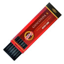 Etui de 6 mines diam 5.6 mm Fusain n°1 tendre, 2 moyen ou 3 dur