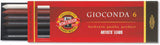 Boîte de 6 mines Gioconda assorties teintes "Beaux-Arts" diam 5.6 mm