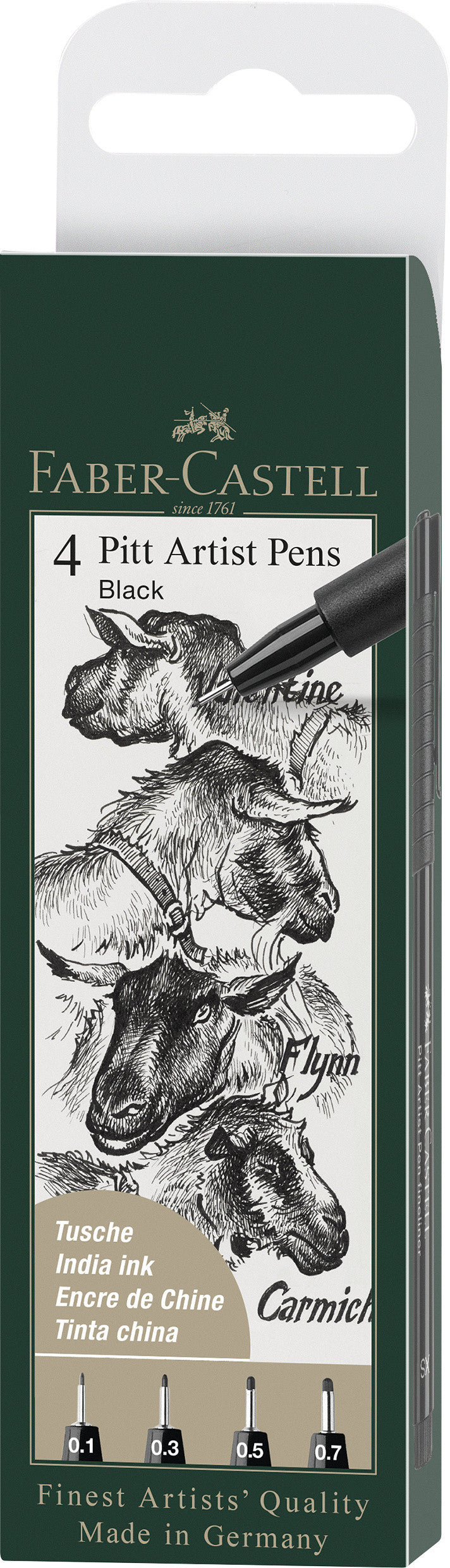 Pochette 4 Feutres Pitt artist Pen Black fineliner
