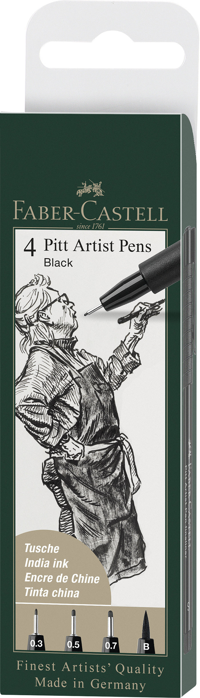 3 Crayons Fusain Faber-Castell PITT - Degrés S, M, H, Sans Graisse Ni Huile
