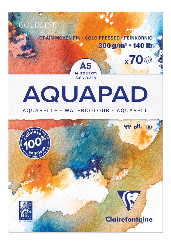 Bloc Aquapad Goldline 300 g/m² formats A5/A4/A3