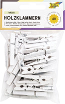 Sachet de 48 pinces à linge en bois nature/blanc/pastel