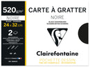 Pochette 2 feuilles papier à gratter noir 24x32 520g