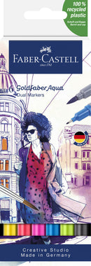 Pochette de 6 feutres Goldfaber Aqua Double Pointe